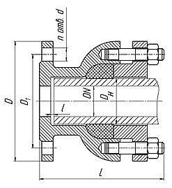 Патрубок фланец-раструб компенсаторный ПФРК 150
